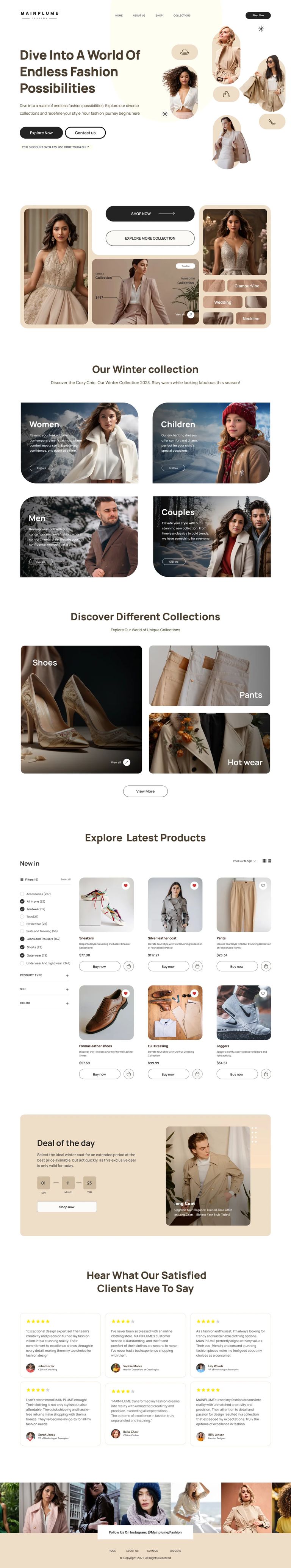 MainPlume full-page design