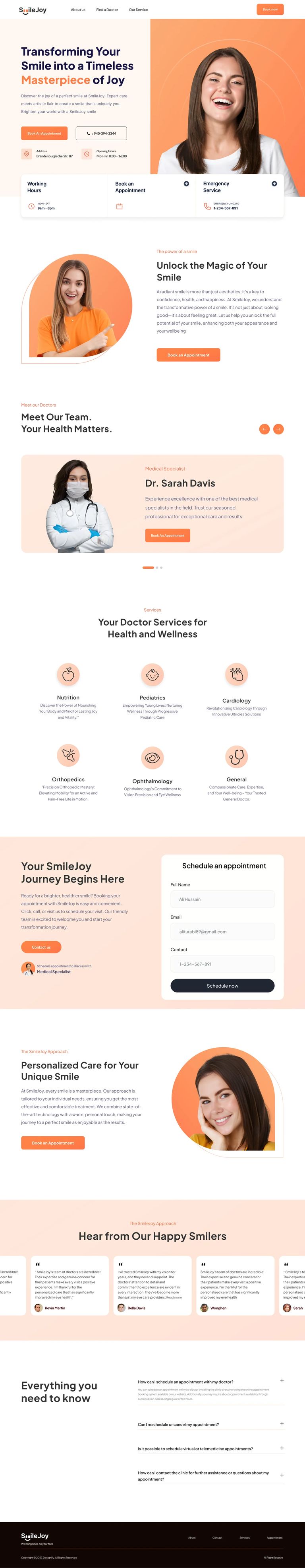 SmileJoy full-page design